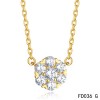 Van Cleef & Arpels Yellow Gold Floral Fleurette Pendant Necklace 7 Diamonds
