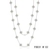 Van Cleef Arpels Vintage Alhambra White Gold Long Necklace 20 Motifs Grey Mother-of-Pearl