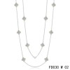 Van Cleef & Arpels Vintage Alhambra 10 Grey Mother of Pearl Motifs White Gold Long Necklace