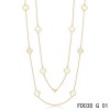 Van Cleef & Arpels Vintage Alhambra 10 White Mother of Pearl Motifs Yellow Gold Long Necklace
