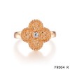 Van Cleef & Arpels Vintage Alhambra Ring in Pink Gold with Diamond
