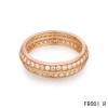 Van Cleef & Arpels Couture Wedding Band in Pink Gold with Paved Diamonds