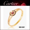 Amulette De Cartier Bracelet in Yellow Gold Paved Diamonds with Ruby & Black Lacquer