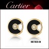 Amulette De Cartier Earrings in Yellow Gold Black Onyx With Diamond