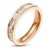 Cartier Wedding Band Ring in Pink Gold Set With Princess-Cut Diamonds
