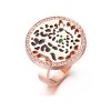 Cartier Panthere Ring in 18K Pink Gold Set with Diamonds, One Tsavorite Garnet Eye and Black Lacquer Spots