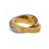 Cartier Infinity LOVE Ring in 18kt White Gold and Yellow Gold with Diamonds-Paved