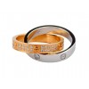 Cartier Infinity LOVE Ring in 18kt White Gold & Pink Gold with Diamonds-Paved
