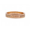 Cartier Wedding Band Ring in 18kt Pink Gold with Pave Diamonds, Wide