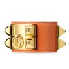 Hermes Orange Leather Collier de Chien Bracelet with Gold Plated Clasp & Hardware 