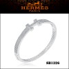 Hermes Clic Clac H Bracelet in White Gold with Diamond
