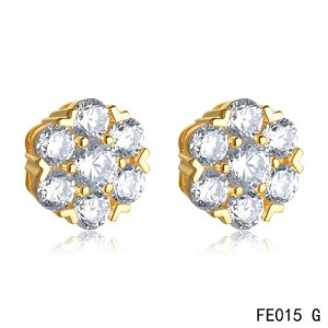 Van Cleef & Arpels Yellow Gold Fleurette Diamonds Earstuds
