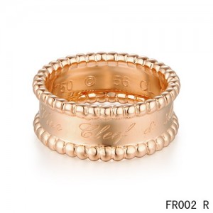 Van Cleef & Arpels Perlee Signature Ring in Pink Gold
