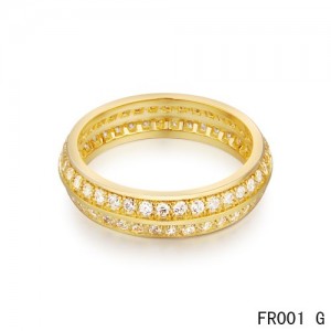 Van Cleef & Arpels Couture Wedding Band in Yellow Gold with Paved Diamonds