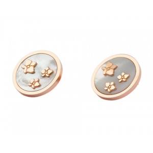 Cartier Caresse D'Orchidees Earrings in 18kt Pink Gold with Grey Mother of Pearl