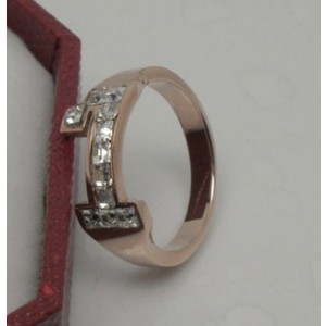 Cartier Figure "1" Luckly Ring, Pink Gold With Baguette-Cut Diamonds Paved
