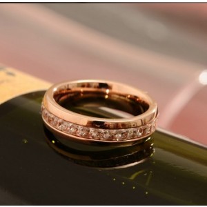 Cartier D'Amour Wedding Band Ring, Pink Gold With Diamonds Paved