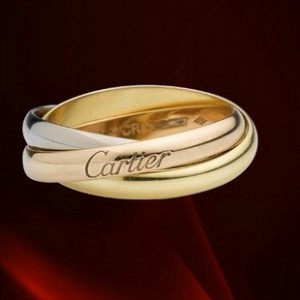 Cartier Trinity 3-Gold Ring, Classic Model-REF: B4052700