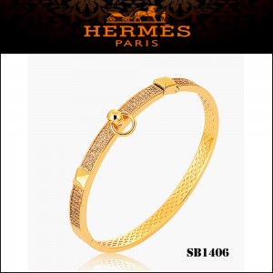 Hermes Collier de Chien PM Bracelet in Yellow Gold Set With Diamonds
