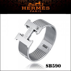 Hermes Clic Clac H Silver Bracelet Paved Diamonds