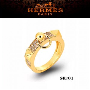 Hermes Collier de Chien PM Ring in Yellow Gold Set With Diamonds