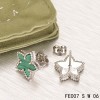 Van Cleef and Arpels White Gold Lucky Alhambra Malachite Star Earstuds