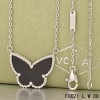 Van Cleef Arpels Lucky Alhambra Black Onyx Butterfly Necklace White Gold