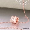 Van Cleef Arpels Perlee Clover Pendant Necklace Pink Gold with Diamonds