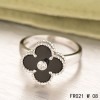 Van Cleef and Arpels White Gold Vintage Alhambra Ring Black Onyx with Diamond