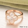 Van Cleef and Arpels Vintage Alhambra Ring Pink Gold White Mother of Pearl with Diamond
