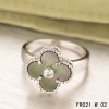 Van Cleef and Arpels Vintage Alhambra Ring White Gold Grey Mother of Pearl with Diamond