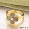 Van Cleef and Arpels Vintage Alhambra Ring Yellow Gold Grey Mother of Pearl with Diamond