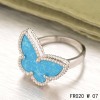 Van Cleef and Arpels Lucky Alhambra Butterfly Ring White Gold with Turquoise
