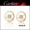 Amulette De Cartier Earrings in Yellow Gold White Mother-of-pearl With Diamond
