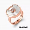Amulette de Cartier Ring in Pink Gold White Mother-of-pearl with Diamond