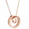 Cartier Double Rings LOVE Necklace in 18kt Pink Gold