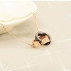 Cartier LOVE 2 Rings Charm Necklace in 18K Pink Gold With Black Ceramic