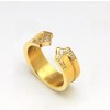 Cartier Double C Wedding Band Ring in 18k Yellow Gold Set With Diamonds