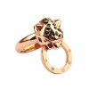 Panthere De Cartier Ring in 18K Pink Gold with Black Lacquer and Diamonds