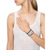 Hermes Black Leather Collier de Chien Bracelet with White Gold Plated Clasp & Hardware 