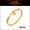Hermes Kelly H Lock Cadena Charm Bracelet in Yellow Gold with Diamonds