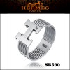 Hermes Clic Clac H Silver Bracelet Paved Diamonds