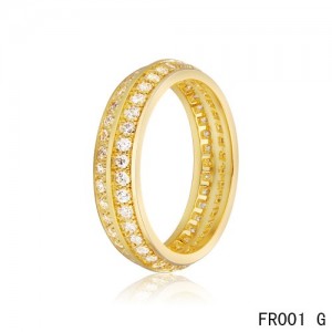 Van Cleef & Arpels Couture Wedding Band in Yellow Gold with Paved Diamonds