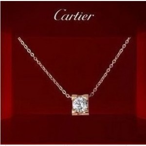 C DE Cartier Pendant in Pink Gold With A Diamond