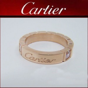 Cartier Lanieres Wedding Band Ring in Pink Gold Set With Diamonds
