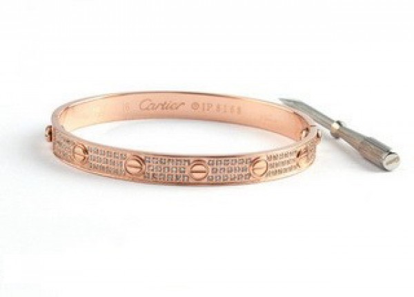cartier pink gold diamond love bracelet