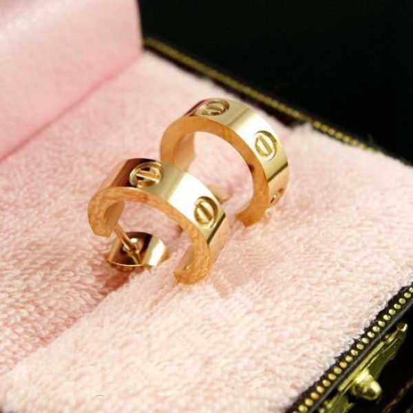 cartier gold love stud earrings