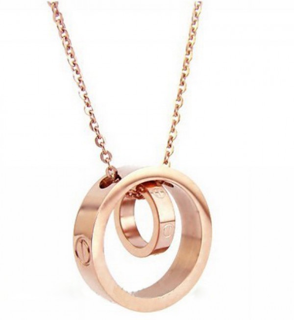 cartier necklace two rings