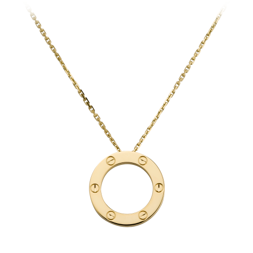 Imitation Cartier LOVE necklace with 18K yellow gold pendant