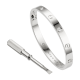Best Cartier LOVE bracelet replica white gold with 4 diamonds and screwdriver